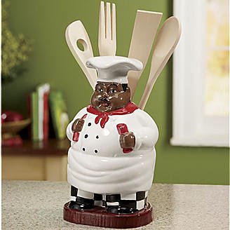 black chef kitchen utensil holder