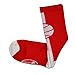 ChalkTalkSPORTS Athletic Half Cushioned Crew Socks - Mid Calf - Basketball Superelite - Red/White