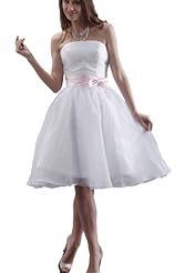 Strapless Corset   Waistline Cocktail Knee Length Ruched Evening Dress/Bridesmaid Dress 