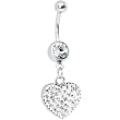 Love Yourself Crystalline Cz Heart Belly Ring