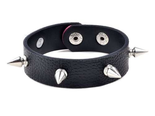 Imixlot® Men's Black PU Leather Spike Metal Buckle Bracelet Punk Biker Rock Gothic