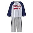 Toddler Boys' Just One Year Long-sleve 2pc Champ/Baseball PJ Set - Blue/Grey