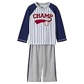 Toddler Boys' Just One Year Long-sleve 2pc Champ/Baseball PJ Set - Blue/Grey