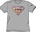 Superman Kids Size BASKETBALL SHIELD Heather Gray Youth T-shirt Tee