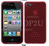Soft Hard Rubber Gel Case Cover for iPhone 4G RED