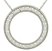 Round Channel Circle Diamond Pendant on Chain 1.97cttw