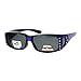SA106 Womens Rhinestone Polarized Lens Rectangular 60mm Fit Over Sunglasses Purple