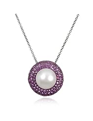 Freshwater Pearl Pendant with Synthetic Ruby