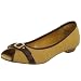 Diba Women's Zea Peep Toe Flat,Gold,7 M US