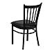 Flash Furniture HERCULES Series Black Vertical Back Metal Restaurant Chair - Black Vinyl Seat