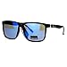 Locs mirrored Lens Gangster Oversized Rectangular horned Sunglasses