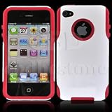 Iphone 4 g s Case Red White Very Similiar in style to Otterbox Commuter case