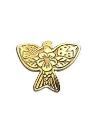 14K Yellow Gold Western Range Hummingbird Lg Pendant. Made in USA.