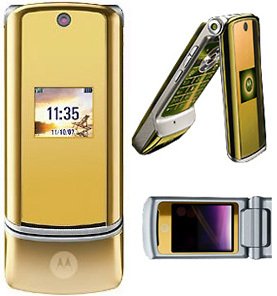 Motorola KRZR K1 Unlocked Cell Phone with 2 MP Camera, MP3/Video Player, MicroSD Slot--International Version with Warranty (Gold)