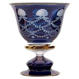 Decorative Hand-Engraved Crystal Bowl Candle Lamp, candle holder - Purple - G213