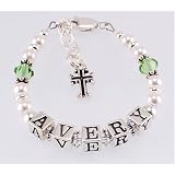 Personalized Christening Birthstone Bracelet by Sweet and Chic