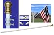 6ft Spinner Flagpole - White Aluminum