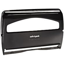 Georgia-Pacific Safe-T-Gard 57748 Black 1/2 Fold Seatcover Dispenser, 16.375" Width x 11.75" Height x 2.5" Depth
