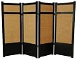Short Office Partition - 48" Low Woven Jute Japanese Shoji Screen Room Divider - 4 Colors 3 Sizes