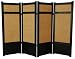 Short Office Partition - 48" Low Woven Jute Japanese Shoji Screen Room Divider - 4 Colors 3 Sizes