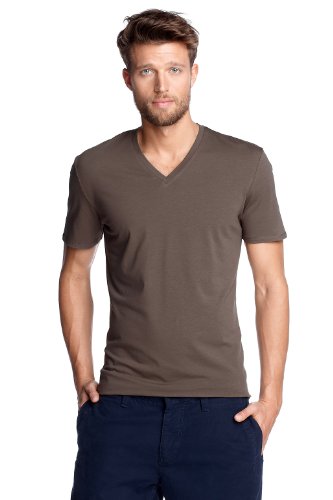 ESPRIT Collection Herren T-Shirt Regular Fit D61633, Gr. 46 (S), Braun (acorn 212) Preisvergleich