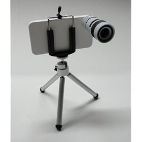 White Camera Lens for iPhone 4 4S 8X Optical Zoom Telescope lens