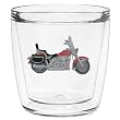 Red Motorcycle 12 oz Double-Old-Fashioned Insulated Beverage Tumbler, Clear