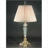 Knights Crystal Table Lamp in Antique Brass