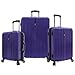 Traveler's Choice Tasmania 100% Pure Polycarbonate Expandable Spinner Luggage, Purple, 3-Piece Set