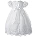 Lauren Madison Baby-Girls Newborn Satin Floral Embroidered Dress Gown Outfit