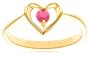 Yellow Gold Plated Sterling Silver Ruby Heart Ring