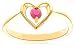 Yellow Gold Overlay Sterling Silver Ruby Heart Ring