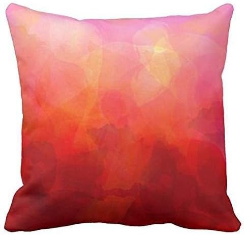 Deep Red Orange Yellow Watercolor Background Throw pillow case 16*16