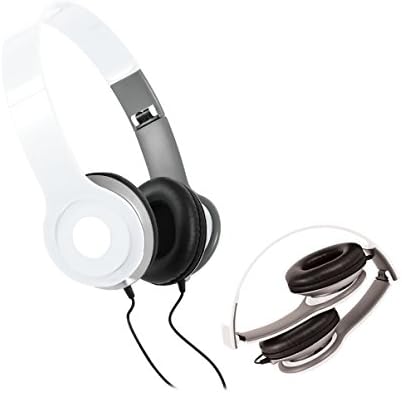 Jamsonic White HD Pro+ Foldable Solo DJ Style On Ear Headphone Headset Earphones For iPhone, iPod, iPad, Andoird, MP3, PC, Tablet &amp; All 3.5 mm Devices