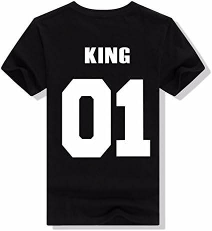 King Queen 01 Back Print Couple T Shirts Valentine's Day Gift