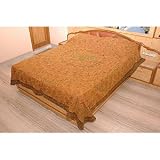 Aari Jari Hand Stitching Metallic Thread Bedspread - California King Size