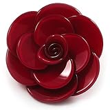 41kCFAujWtL. SL160  Romantic Cranberry Red Plastic Rose Brooch