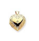 14k Domed Diamond Heart Locket
