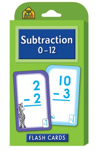 Subtraction 0-12 Flash Cards
