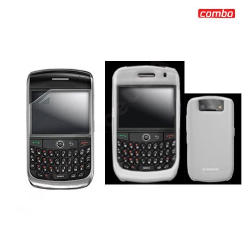 Blackberry Curve 8900 Javelin Combo Trans. Clear Silicon Skin Case + LCD Screen Protector for Blackberry Curve 8900 Javelin
