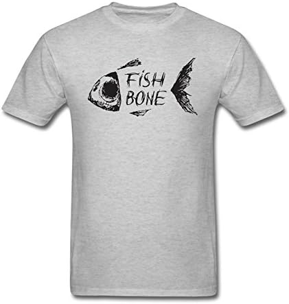 Huacon Van FISH SKELTON Bone T-shirt For Men Grey L