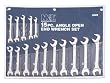 Angle Open End Wrench Set, MM - 15 Pieces