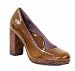 Taryn Rose Candid Chestnut Crinkle Patent Plaid Classic Pumps