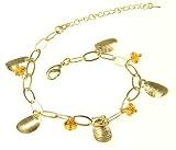 Kala-isbijoux - Damen - Modeshmuck Armband Golden- Ohne Nickel mit Strass Swarovski weiß und Nachahmung perlt von Kultur - Länge 30 cm + 8 cm Chain