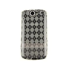 Premium Flexi Crystal Plastic Skin Snap-on Case for Google Nexus One 1 - Clear Diamond Checkers Plaid Print