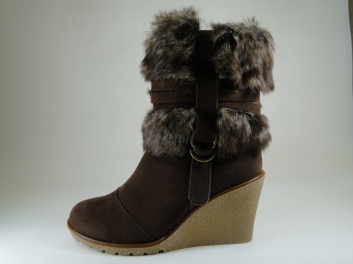New Brown Faux Fur Boots #L39