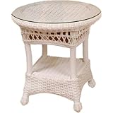 Classic Coastal Newport Wicker Round End Table Classic Coastal Newport Wicker Round End Table