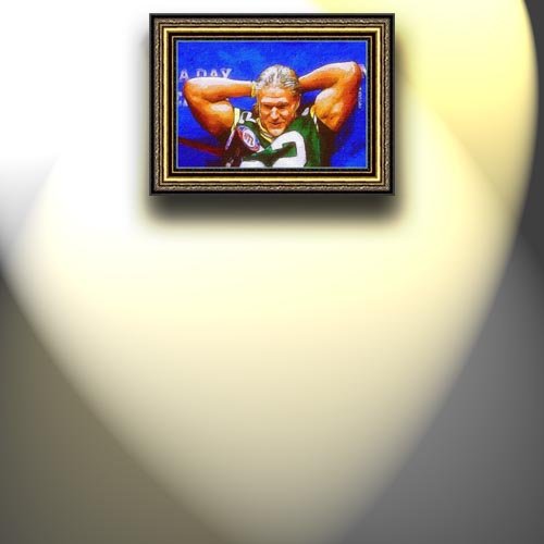 Completely Handpainted American Football Sport Painting, Custom Order FL6966, Oil on Canvas, with Option to Paint Jerry, Brett & Co. from Any Other Favorite Photograph or Picture, Unframed, Size 24'' x 36