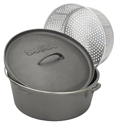 Bayou Classic 7420 20-Quart Cast Iron Dutch Oven with Basket