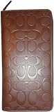 Men's Coach Sebastion Zip Around Travel Organizer Wallet Tobacco